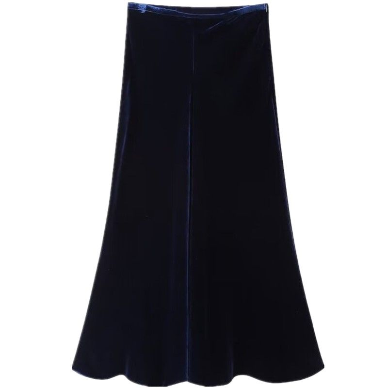 

Fashion Wind Winter New Women s Clothing Elegant Slim Looking Easiest for Match Velvet Mid Waist Midi Dress 9474070 400 Blue L