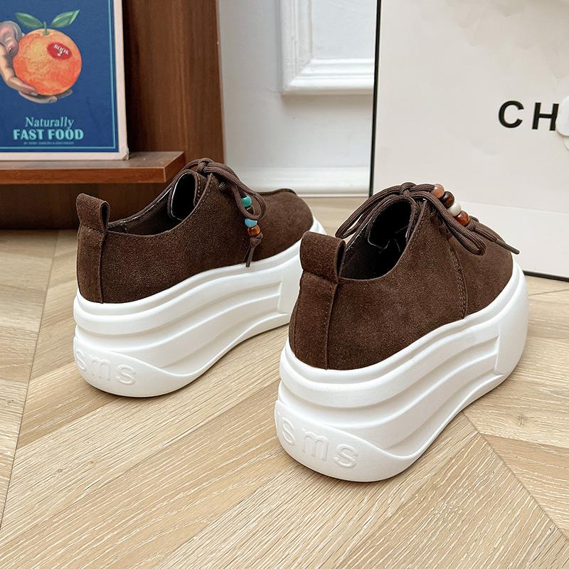 Fashion Microfiber Suede Platform Women Loafers 2025 New Brand Trend Fashion 8cm Thick Sole High Heel Walking Casual Shoes