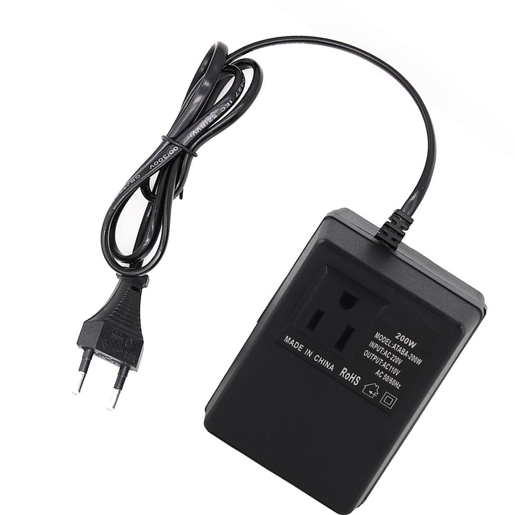 AC 220V to 110V Converter 200W Voltage Converter Portable   Travel Power Adapter Black
