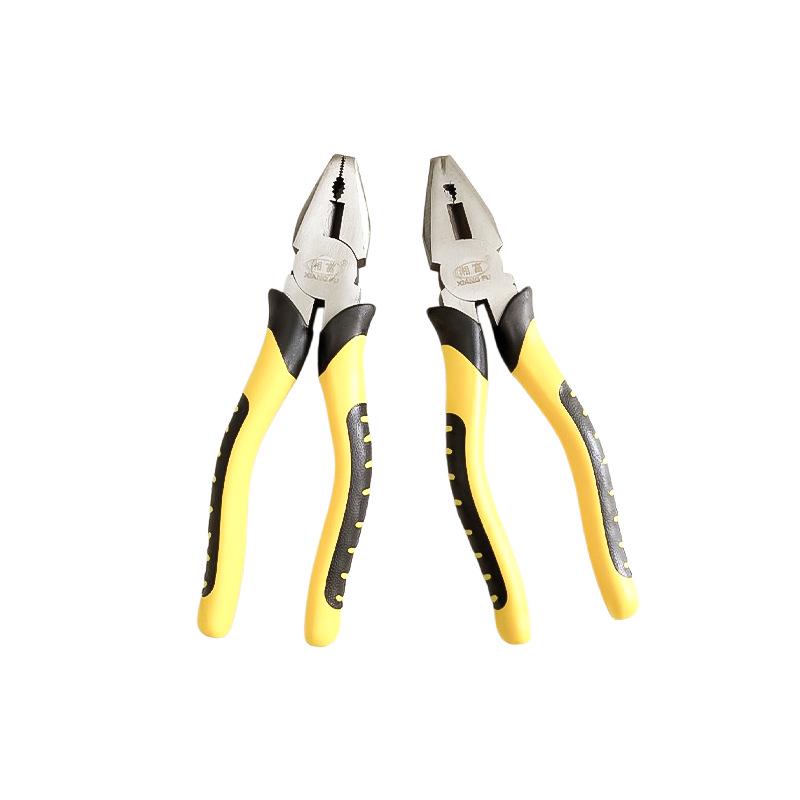 8-inch Steel Pliers Set: Flat-Nose, Wire Cutters, Diagonal, Needle-Nose, Angled, Tiger, and Hand Pliers.