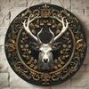 Artă de perete cu cap de cerb rustic Placă din lemn cu coarne Decor casă stil fermă 8x8 inch