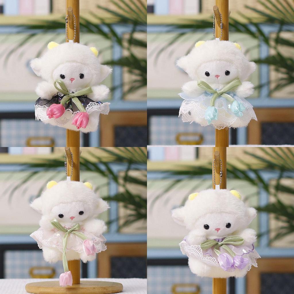 Animal Soft Plush Lamb Ornament With Polyester Filling For Backpack Accessory