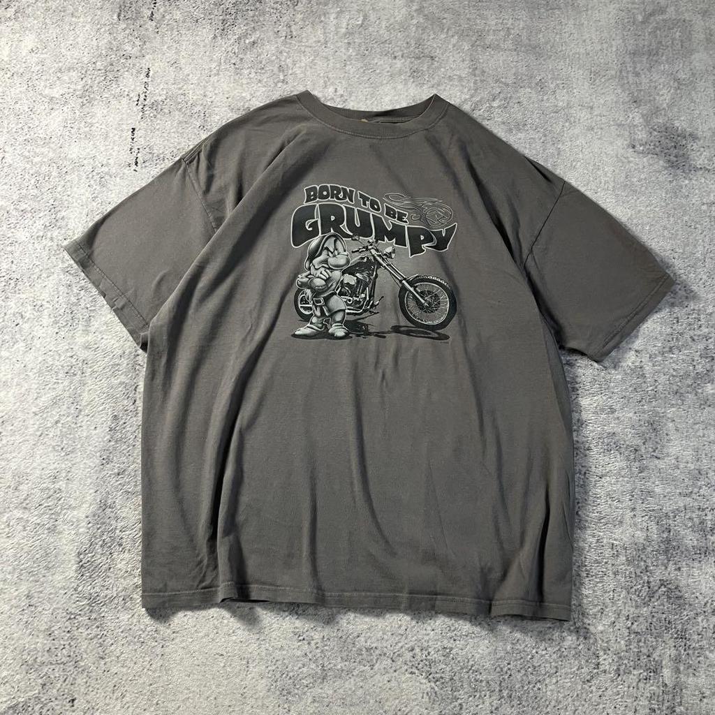 [USED] Disney GRUMPY Grumpy x Biker T-shirt Disney