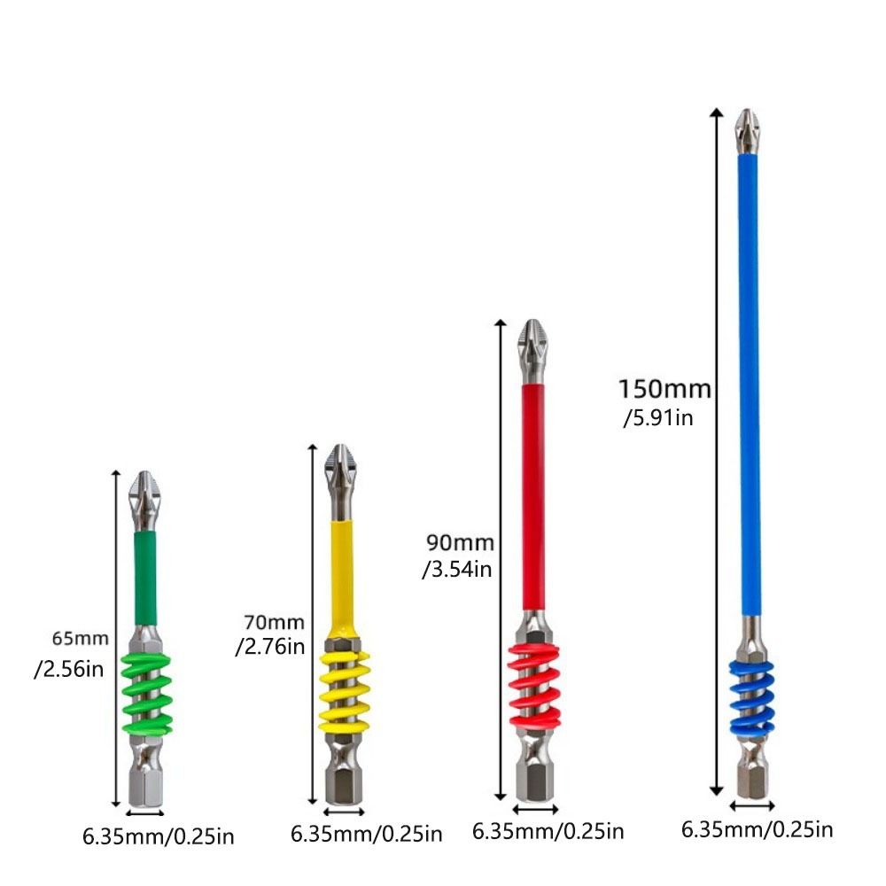 Magnetic Spring Screwdriver Bit With Spring Impact Batch Head  For Household Technician Work