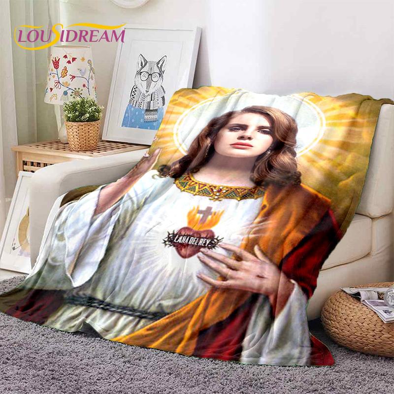 Модное Фланелевое Пледное Покрывало с Изображением Певицы Ланы Дель Рей (Лиззи Грант), Уютное Пледное Покрывало для Пикника, Кровати, Дивана, Дома, Спальни 75x90cm