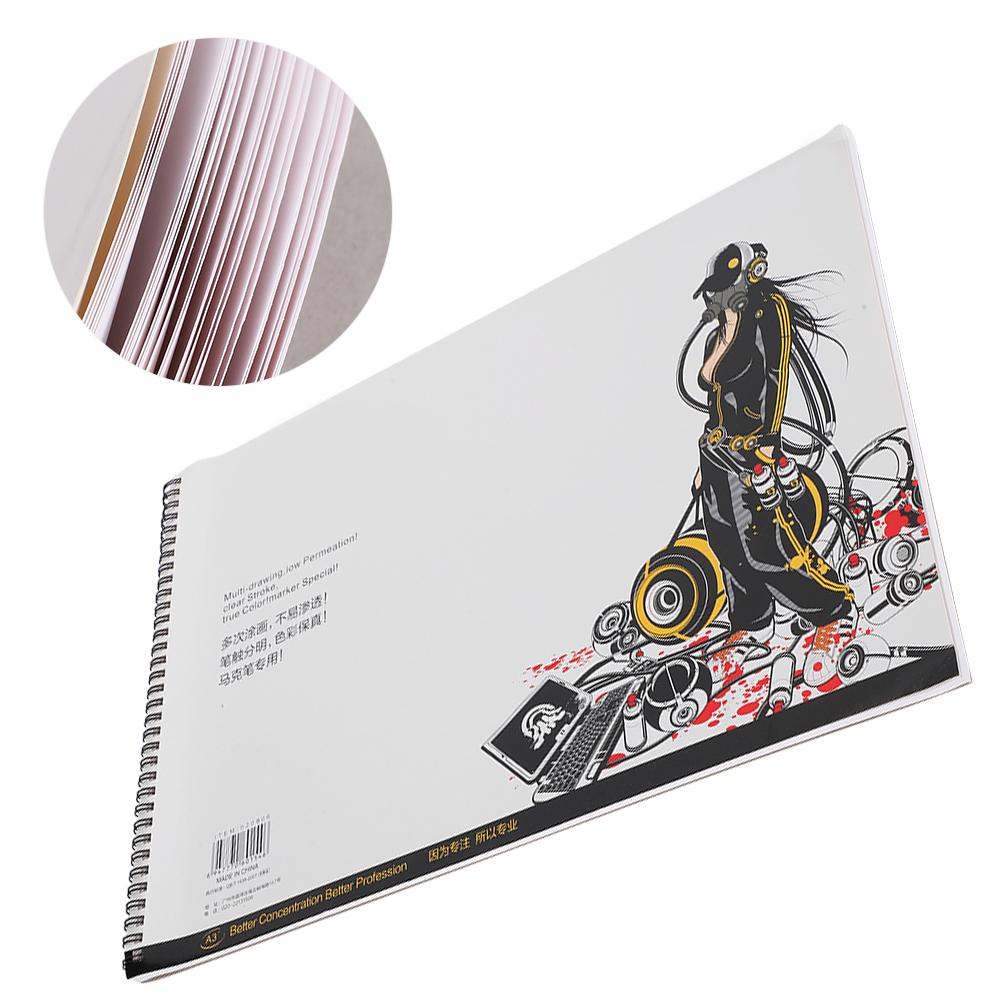 A3 Marker Paper Pad Painting Layout Sketchbook Professional Drawing Accessories for Students