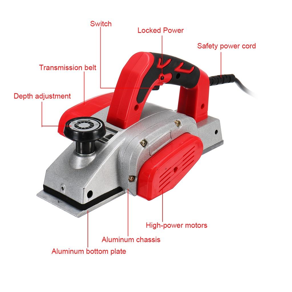 110/220V Handheld Electric Planer Powerful Wooden Copper Wire Wood Planer Carpenter Woodworking DIY Power Tools Kit 1500W