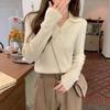 Autumn style polo collar long-sleeved knitted bottoming shirt women's spring and autumn new slim collar inner sweater