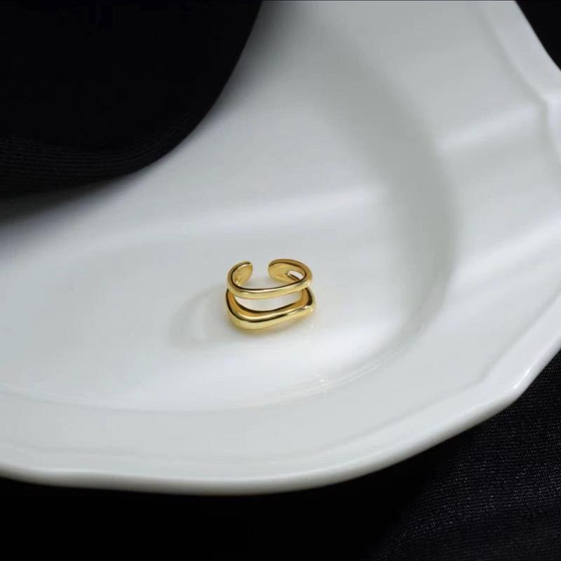 

Трендовые минималистичные японские и корейские серьги-каффы в виде полых колец для женщин
