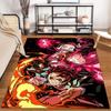 Anime Style Carpet with Fiery Red and Black Design, Bold Characters Suitable for Use As an Anti-slip for Living Room Bedroom Sofas
