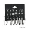 9 Pairs/set Earrings Circle Combination Set Earrings Earrings Set Silver Jewelry Accessories