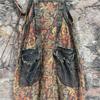 Retro and old printed cotton and linen denim overalls spring and summer loose meat covering personality two-wear sleeveless jumpsuit trendy brand