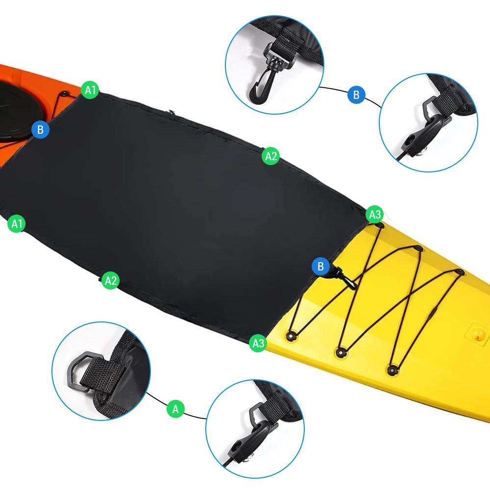 420D Oxford Cloth Kayak Cockpit Drape წყალგაუმტარი ლუქის კაბინის საფარი შიდა გარე შესანახად