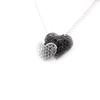 Les Trésors De Lily [J8630] - Silver Necklace 'Love Divine' Black White (rhodium-plated) - 19x16 Mm
