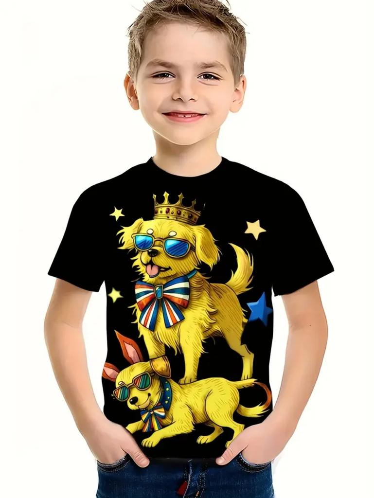 Funny Dogs Children's Clothing 3D Print T-Shirts Cute Graphic Boy Child Short Sleeve Tee Casual Street Summer Tees Girl Clothes