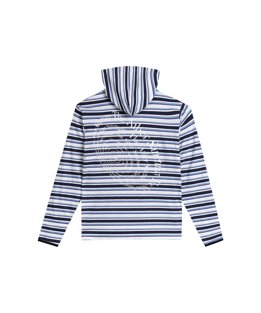 Circular Type Striped Hoodie (Sky Blue)