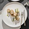White Ceramic Shallow Plate Steak Plate Salad Dish Pasta Dish Dessert Plate Line Pattern Molecular Cuisine Restaurant Tableware