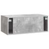 Wall Mounted TV Cabinet 59.5 X 31 Cm Concrete Grey Particleboard