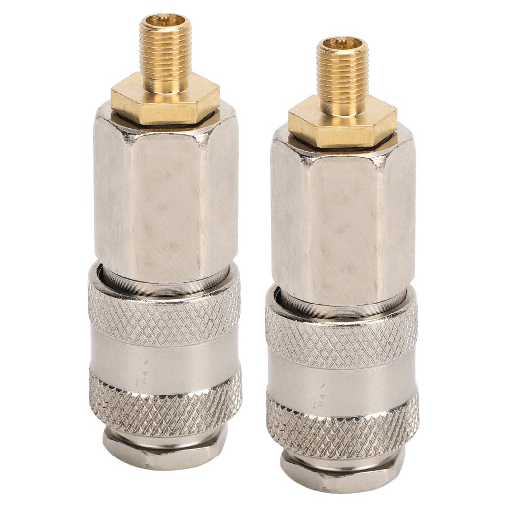 2 Pack Portable Air Compressor Adapters Heavy Duty Steel Male Thread To US Valve 3 In 1 Quick