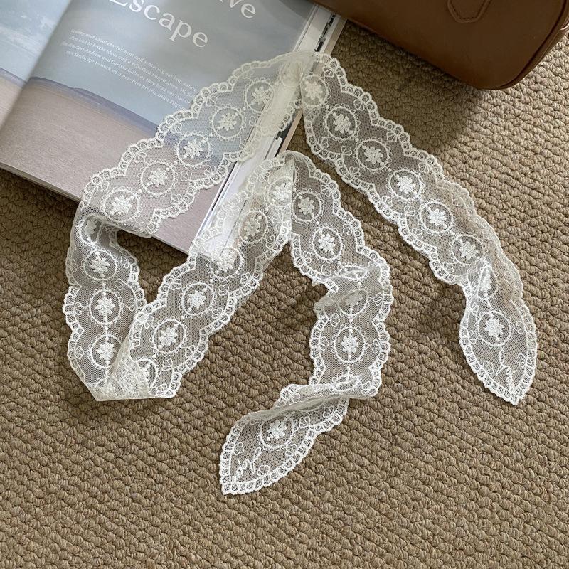 Korean temperament retro lace belt headband long ribbon decorative scarf ins small silk scarf necklace silk scarf women