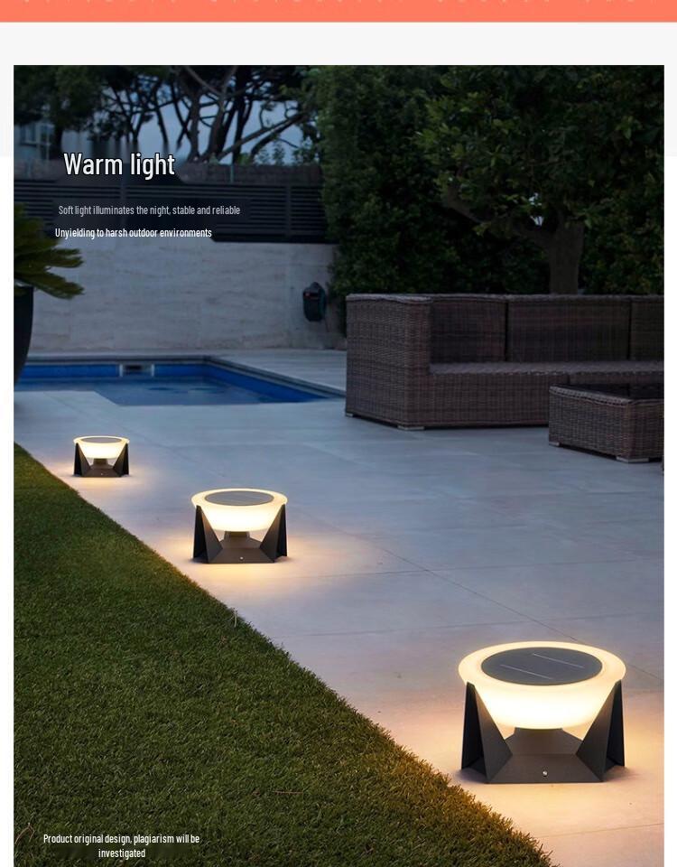 Waterproof Outdoor Solar Pillar Light for Walls, Gates, and Courtyards