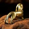 Vintage Brass Dachshund Statue Mini Standing Dog Sculpture Collectible Animal Ornament for Home Office Bookshelf Desktop Decor