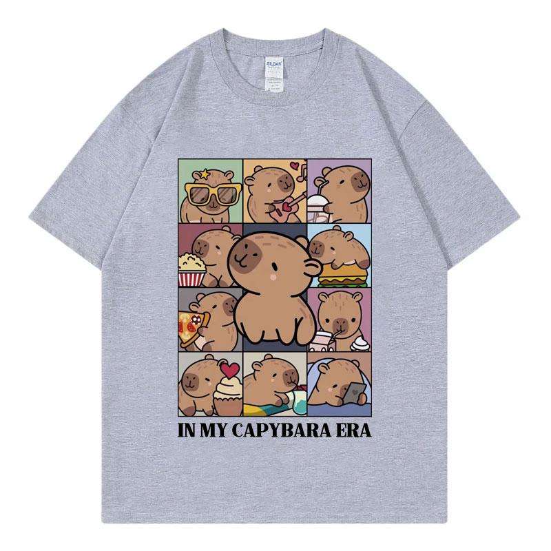 In My Capybara Era T-Shirt Clothing Fashion Short Sleeve T Shirts Summer Casual Loose Cotton T-Shirts Streetwear
