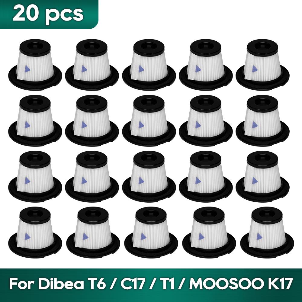 Compatible For Dibea T1 / T6 / C17 / SC4588 / MOOSOO K17 Vacuum Cleaner Hepa Filter Replacement Spare Parts Accessories