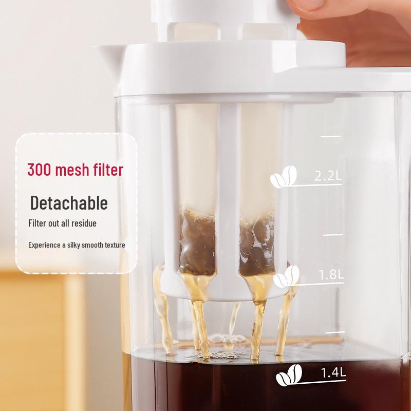 Large Capacity Cold Brew Coffee and Tea Pot with Ice Water Storage