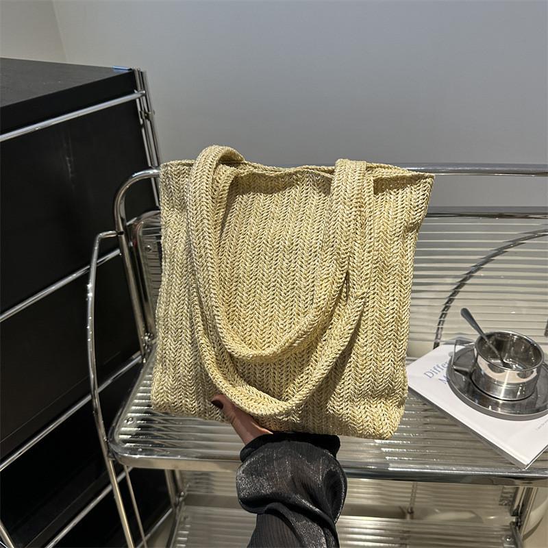 Stylish Woven Oversized Street Style Tote Bag 2024 Spring New All-match Shoulder Bag Korean Ins Bag