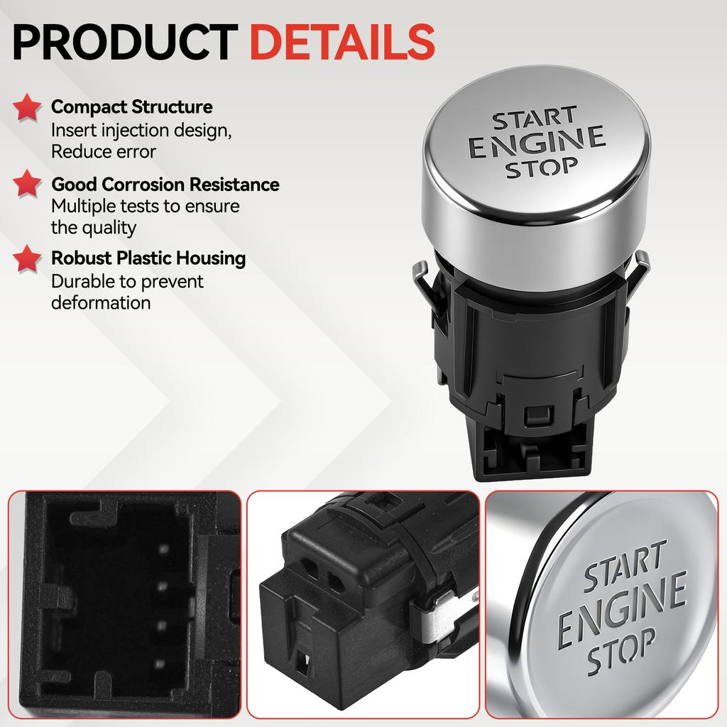 Car Engine Key Start Stop Button Ignition Switch For VW Tiguan 2016-2023 Seat Tarraco Keyless Start Switch 5NG959839A 5NG959839