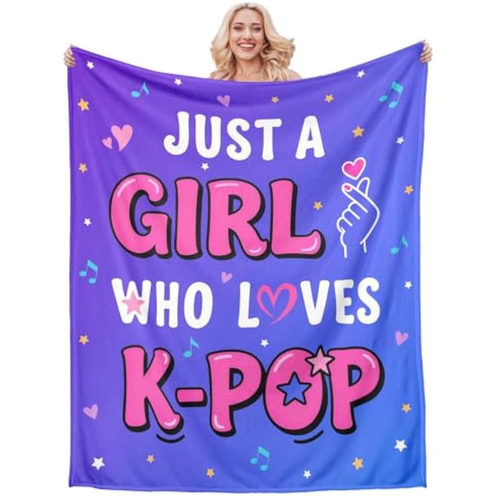 Just A Girl Blanket Flannel Blanket For K-POP LOVERS Soft Perfect Birthday Gift Home Bed Sofa Decor Outdoor Travelling Blanket