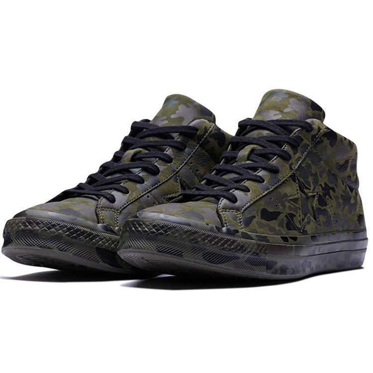 Converse One Star Retro Mid Tops Skateboarding Shoes Unisex Camouflage Green Men's 159746C