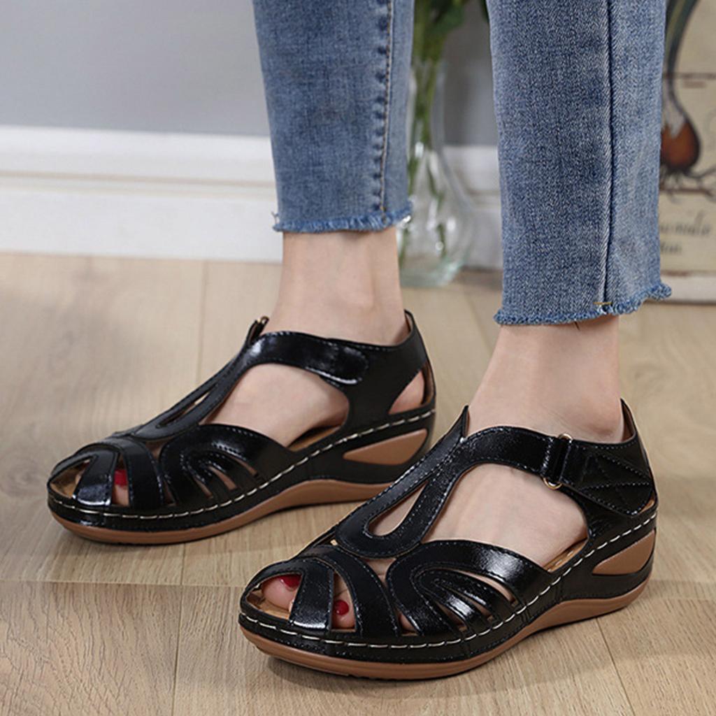 Womens Shower Sandals Women Sandals Fashion Summer Simple Hollow Large Wedge Heel Light Comfortable Chaussures Femmes éLéGantes