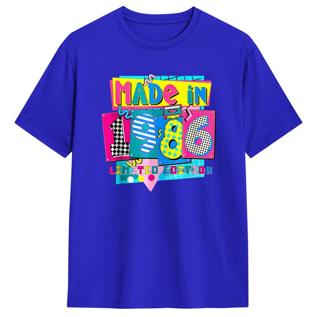 Made in 1986 Limited Edition 40th Birthday Party T Shirts Cotton Top Tees Streetwear Short Sleeve T Shirt O Neck Hip Hop Tshirt