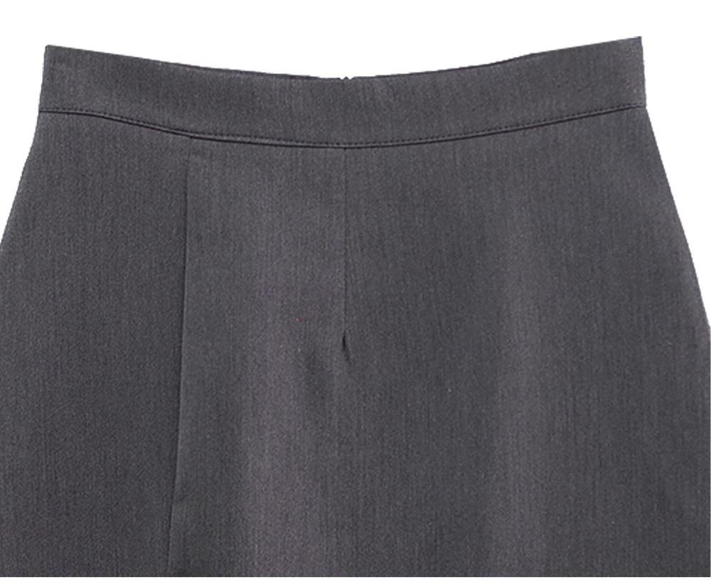 Women's Black High-Waisted Slit Midi A-Line Skirt - Spring/Autumn 2025
