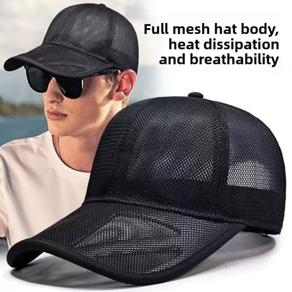 Adjustable Men Snapback Hat Quick-dry Sports Mesh Caps Trucker Cap Mesh Baseball Cap  Unisex
