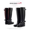 Women's Rain Boots Fashion High-Tube Rubber Boots PVC Rubber Galosh Designer Zip Waterproof Garden Work Boots Botas Lluvia Mujer