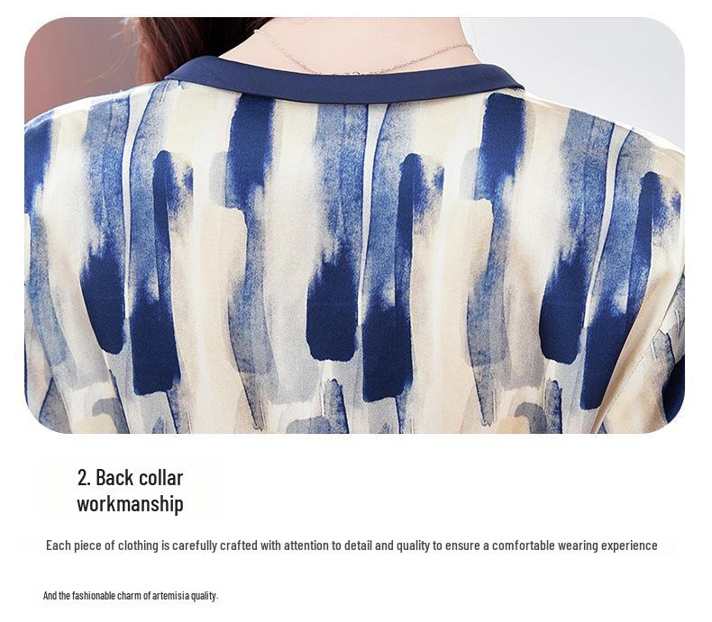 Women's V-Neck Satin Silk Dress - Medium Length, Summer 2025 Collection, Short Sleeves