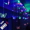 LED Butterfly Fairy Lights with Remote Control Infrared, USB IPX Free Curtain String Lights Warm Glow for, Outdoor Christmas Wedding Party Decorati