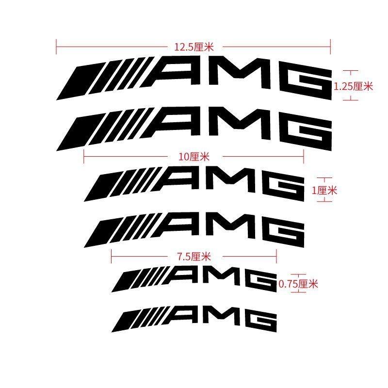 6pcs Car Brake Caliper Sticker Heat Resistant Decals For Mercedes Benz AMG W203 W206 W220 W205 W211 W212 W201 W210 W108 W168 W11