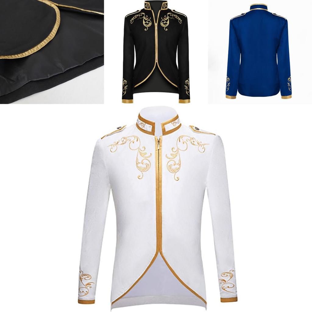 Squisito Blazer da Uomo Principe di Palazzo Con Ricami Dorati Perfetto Per Costume di Halloween