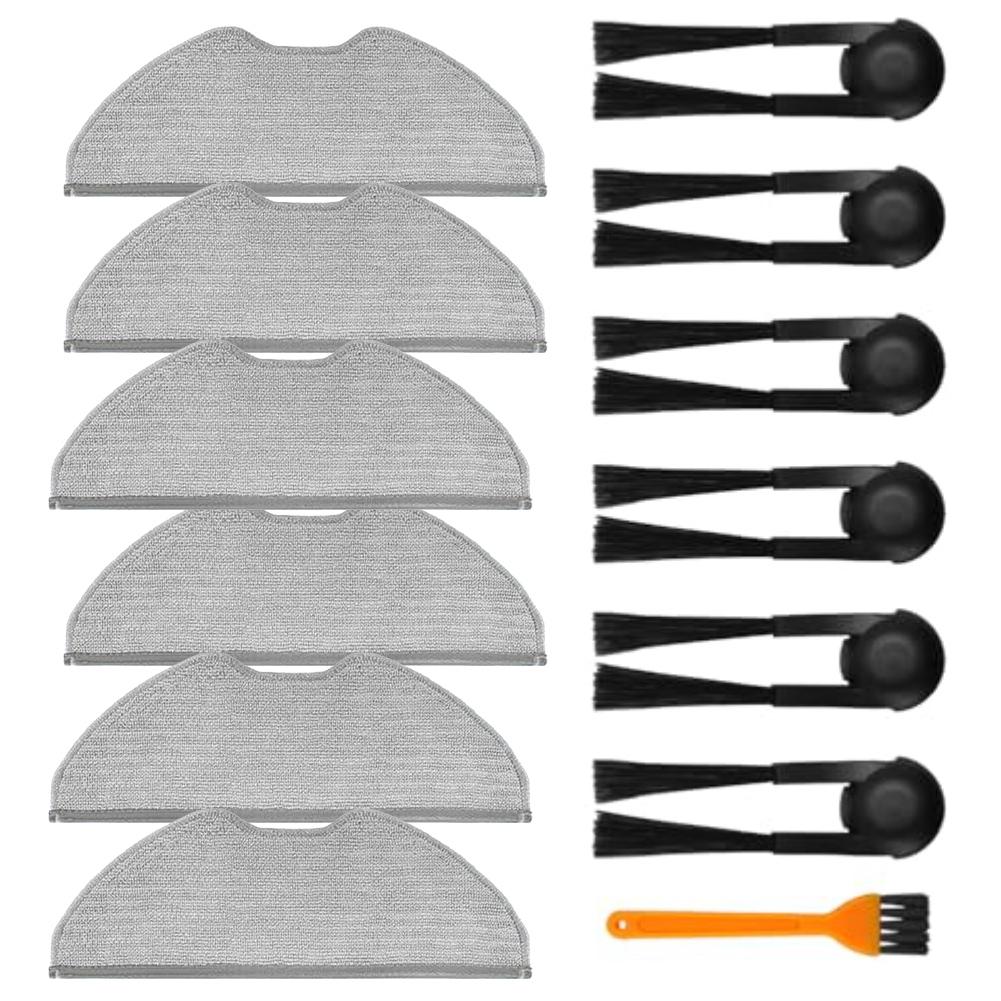 Mop Cloth and Side Brush Kit for Xiaomi Robot Vacuum H40 OV51 Compatible Includes 6 Side Brushes 6 Mop Pads and Cleaning Brush