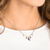 Swarovski Symbolica Faux Crystal Stone, Rose Gold Tone Plated Necklaces Womens Black