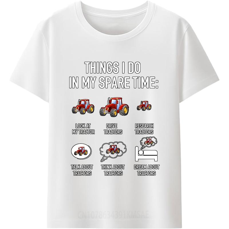 fashion tshirt Breathable For Unisex Oneck tshirt Brand Things I Do In My Spare Time Tractors Unisex Top tees Minimalist teeshirt