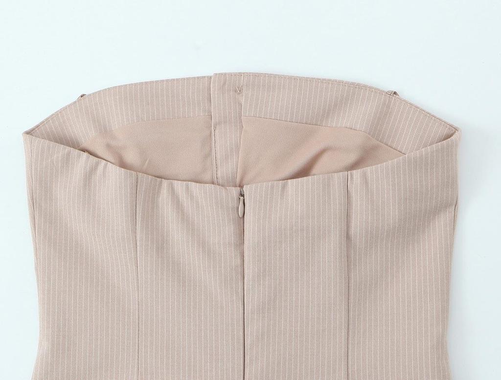 Spring 2025 Women's European & American Style Strapless Slimming Short Dress