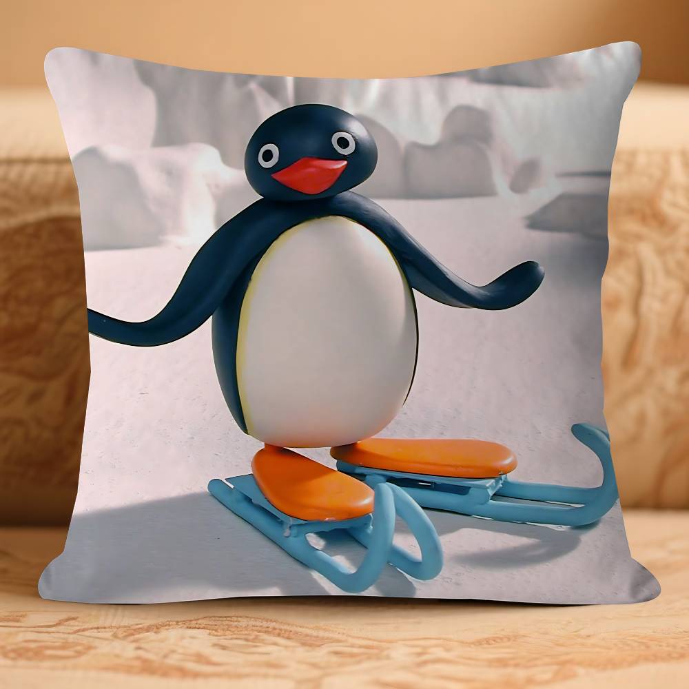 Cute P-Pin-guS Cartoon Pillow Case Removable Washable Cushion Cover – All-Season Soft Linen