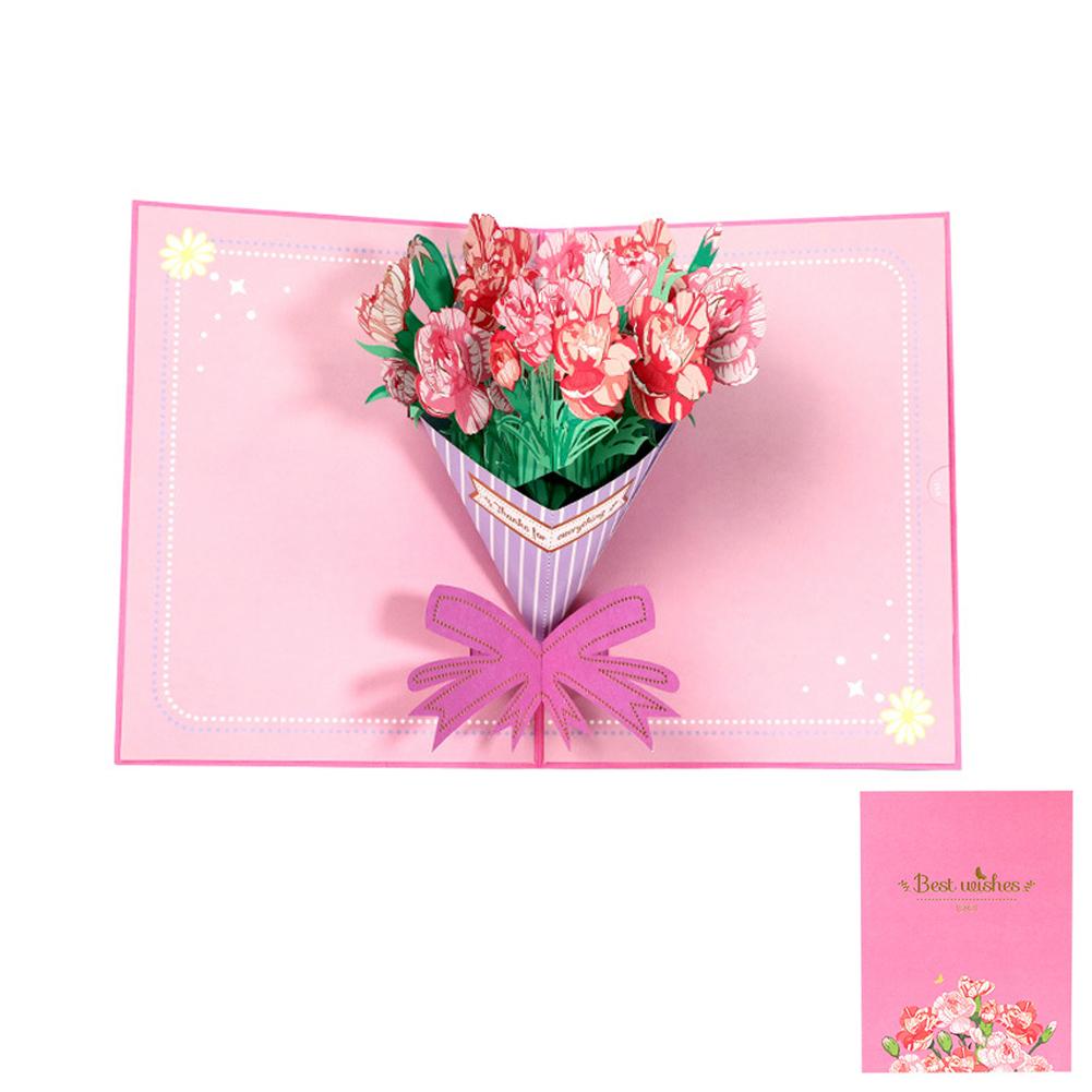 1 Tulip Bouquet Mother s Day Greeting Card, Beautiful Greeting Card for Mother s Day,Can Write Wishes Thank You Messages