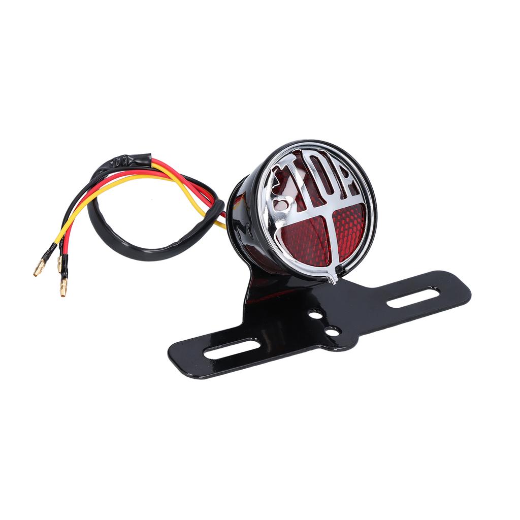 Motorcycle Taillights Brake Light Retro Style Modification Universal DC12V with License Plate