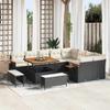 13 Piece Garden Sofa Set with Cushions Black and Cream Poly Rattan